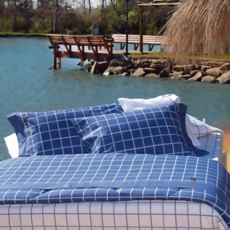 Juego de Sabanas Nautica Estampadas de 1 y Media Plaza - 180 Hilos Algoodon y Poliester.